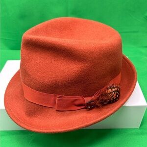 John Callanan Legacy Fedora Classic Red Wool Hat No Size See Measurements
